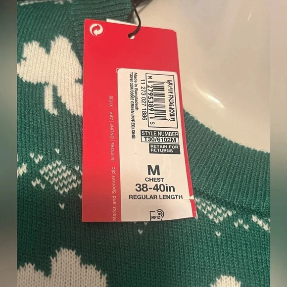 NWT Men’s Shamrocking Around The Christmas Tree Christmas Sweater - Picture 4 of 6